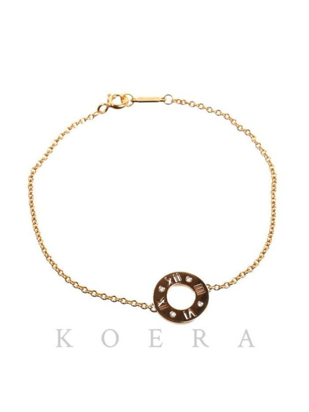 Tiffany & Co 18k Pink Gold Atlas Pierced Bracelet Diamond